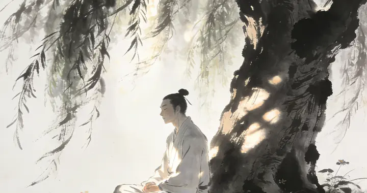 河边柳下的影子