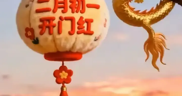 今天是二月初一开门红；红红火火好兆头。