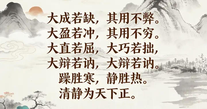 道德经：从道家智慧中找寻处世之道大智若愚，清静无为