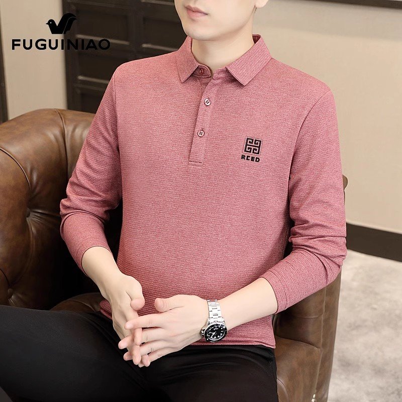 长袖t恤男士春季休闲翻领Polo衫男装