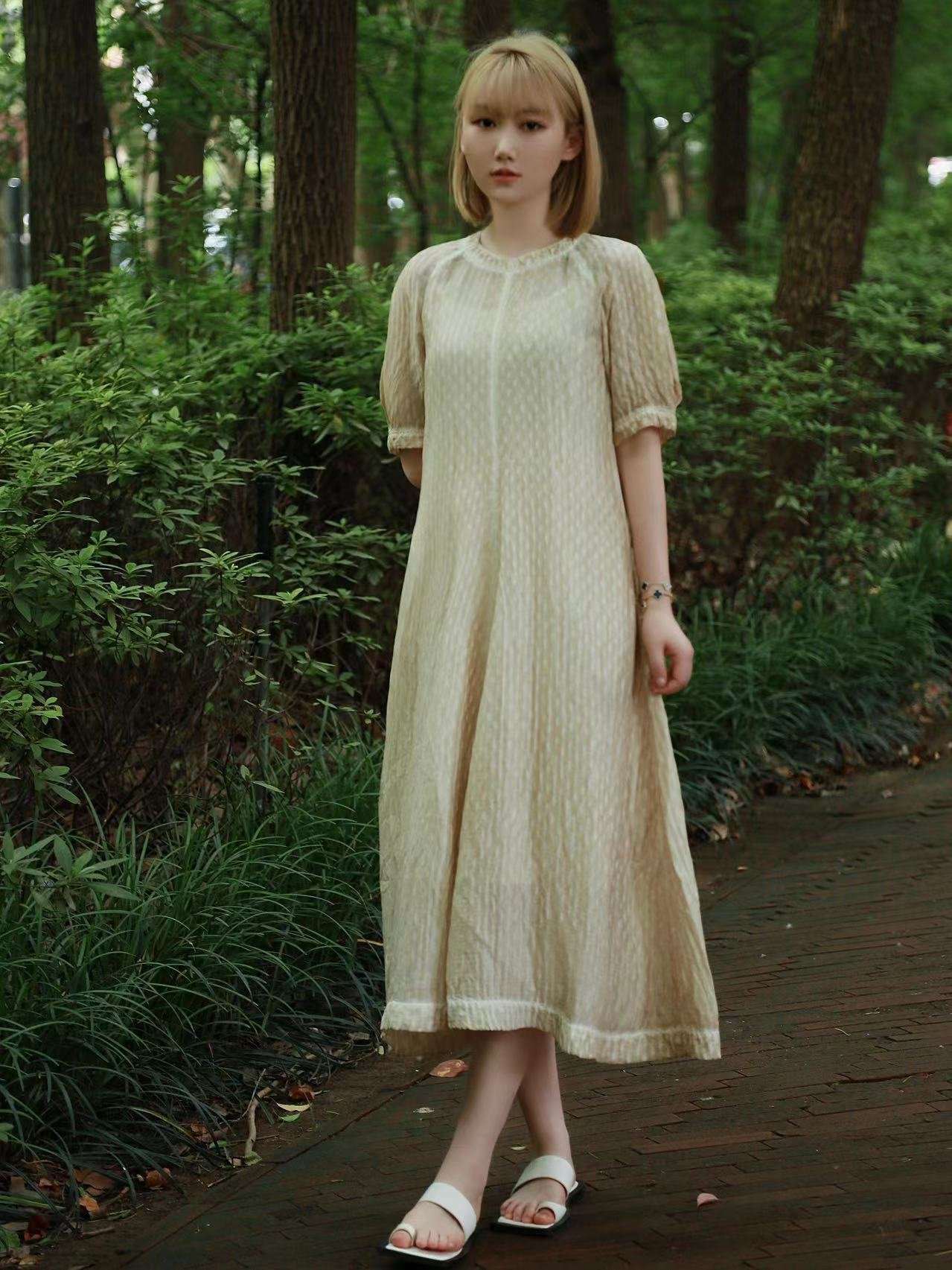 轻礼服连衣裙女桑蚕丝炒色a字裙夏季新