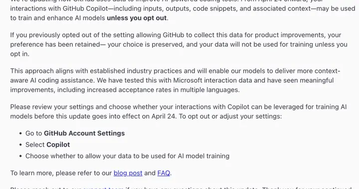 用得越多、失业越快？GitHub 大改 Copilot 规则：默认拿个...