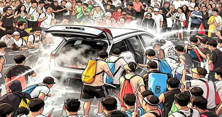 新能源车在泼水节被强灌冒烟，到底是车的防水差还是人的素质差？