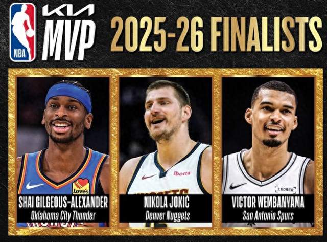 常规赛MVP出炉，约基奇文班亚马完败SGA，NBA新纪录诞生