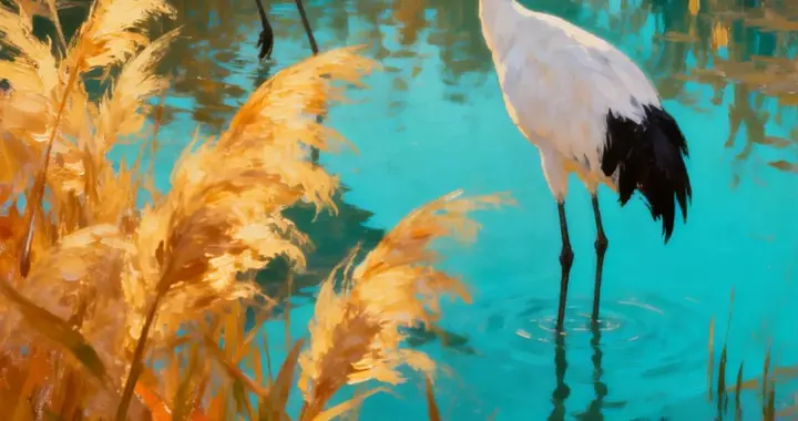 暮光之羽，鹤影摇金：鹤归苇海的鎏金时刻