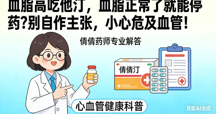 血脂高吃他汀，血脂正常了就能停药？别自作主张，小心危及血管！