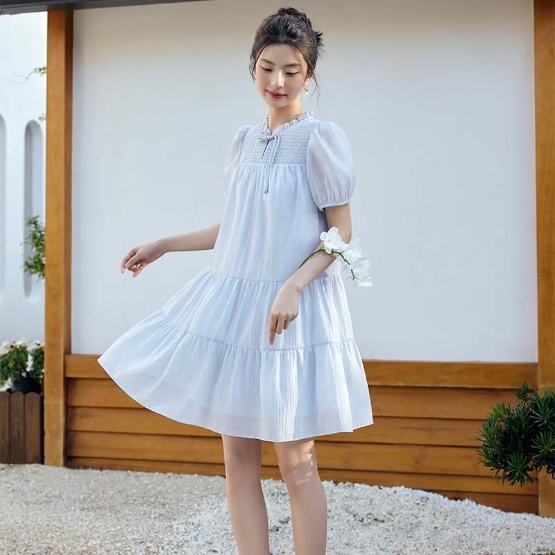 KBNE国风新中式盘扣娃娃裙