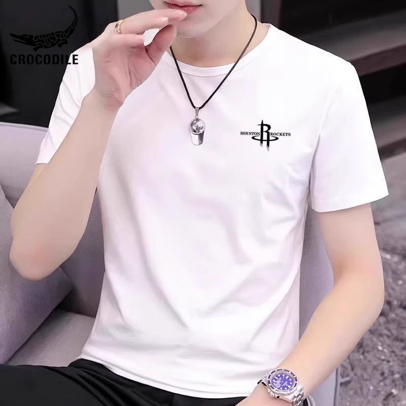 鳄鱼恤纯棉短袖宽松休闲t恤男