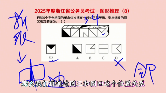 2025年度浙江省公务员考试，图形推理8，考查折纸盒知识点