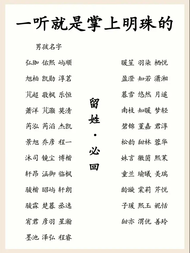 掌上明珠的宝宝好名字分享