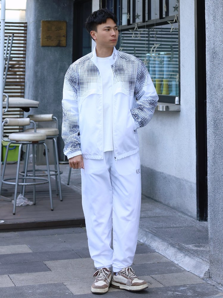 阿玛尼男士立领开衫长裤运动套装