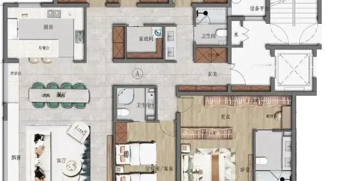 约233.67㎡大平层，装下多孩家庭的烟火与从容