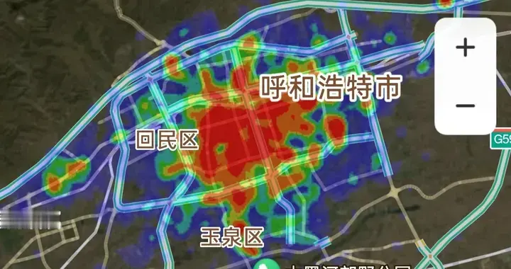 山西太原和内蒙古呼和浩特热力图对比，哪座城市热力图面积更大？