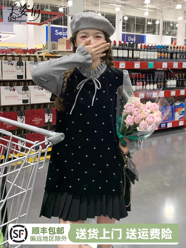 「春季新宠！法式黑丝绒两件套太miu了✨