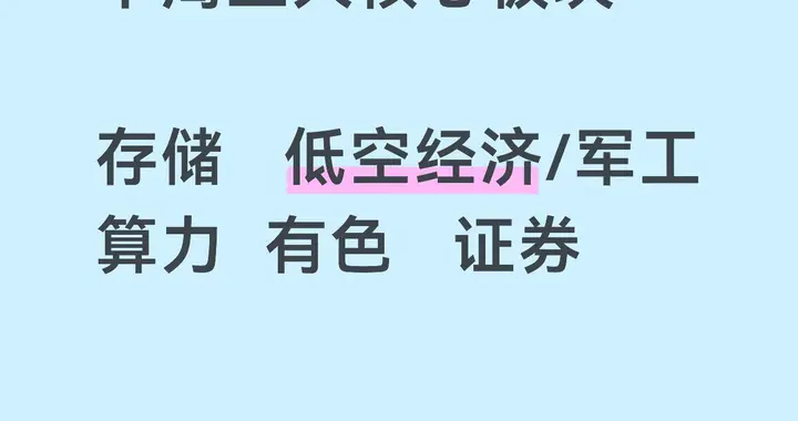 下周五大核心板块 存储 ！低空经济！军工 ！算力！ 有色！ 证券！