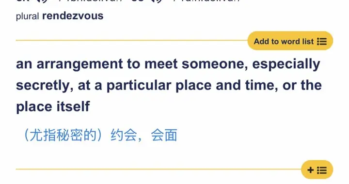 英语高级词汇：rendezvous