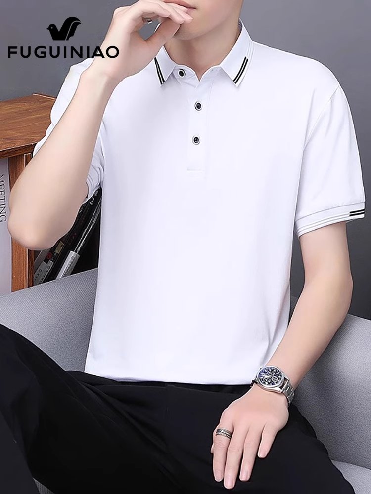 富贵鸟白色男士短袖