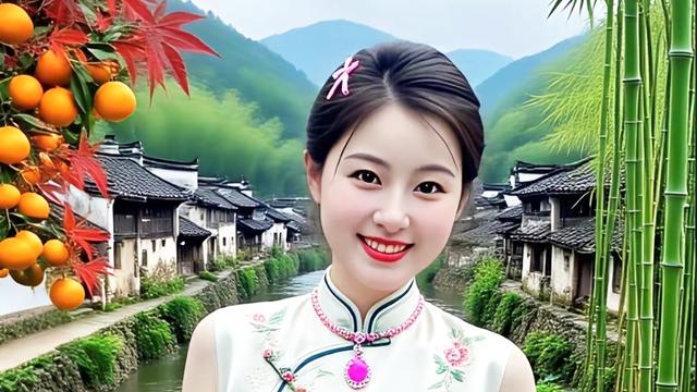 友爱枫叶CN：古风少女坐桥边，青莲绽放映