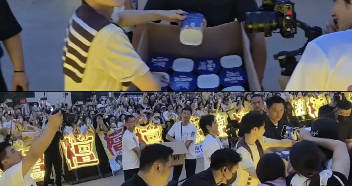 檀健次好欢螺柳州线下人气爆火，现场亲自为等候的粉丝发螺蛳粉