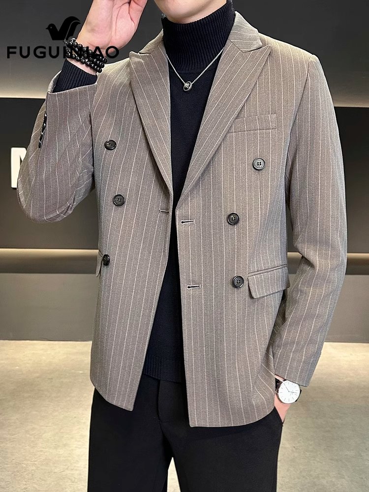 富贵鸟条纹西服男士