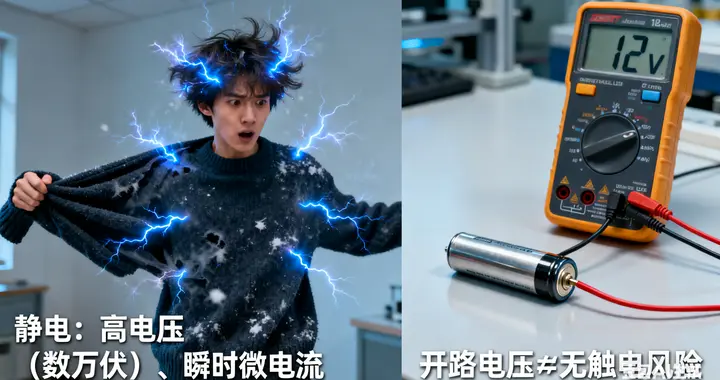 只有电压没电流能让人触电吗？