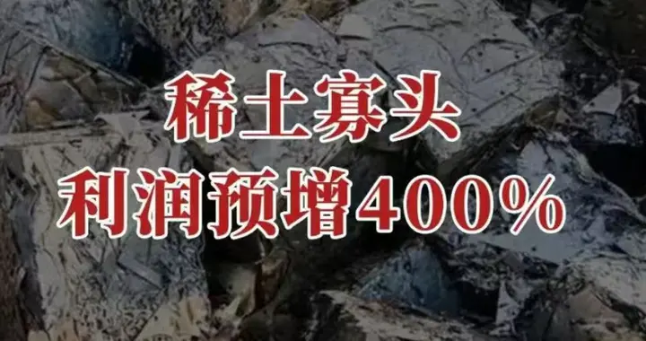利润预增400%，稀土寡头，毫无悬念！