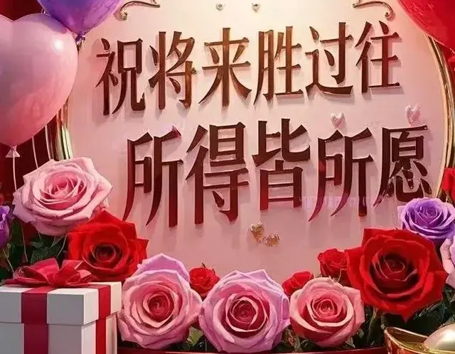 祝将来胜过往，所得皆所愿，目光所及皆是好运，健康快乐开心