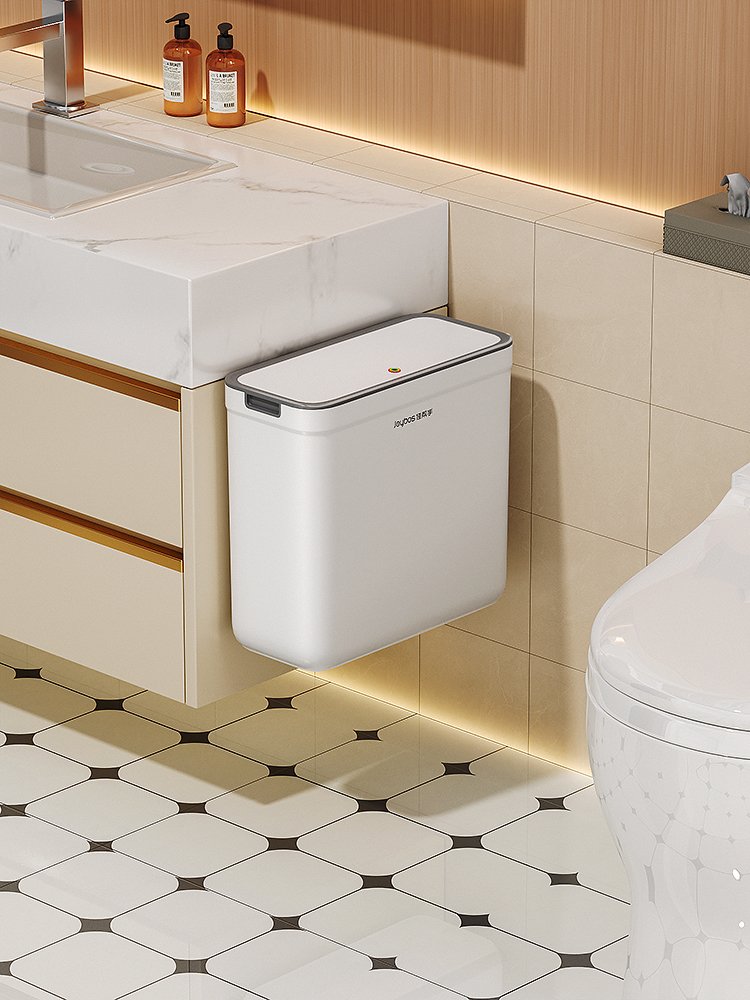 多窄的缝都能进的壁挂垃圾桶！