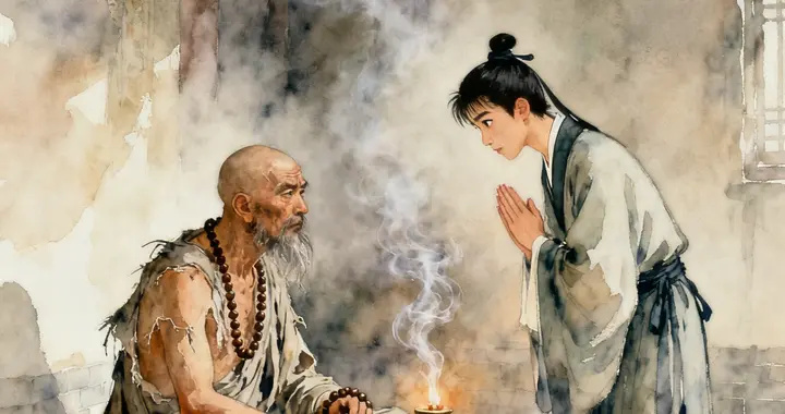 中国志怪——镜醒禅心, 疯和尚说 “速死能富”，穷书生附身高富丑