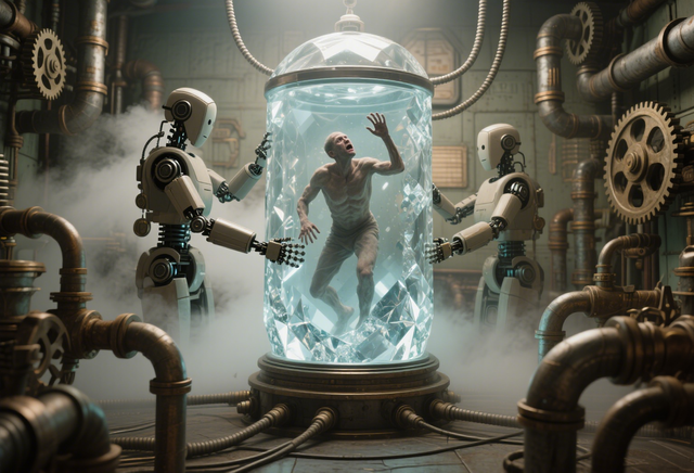 本吉奥的末日预言：未来世界人类被机器人抓起来圈养，逃跑就击杀