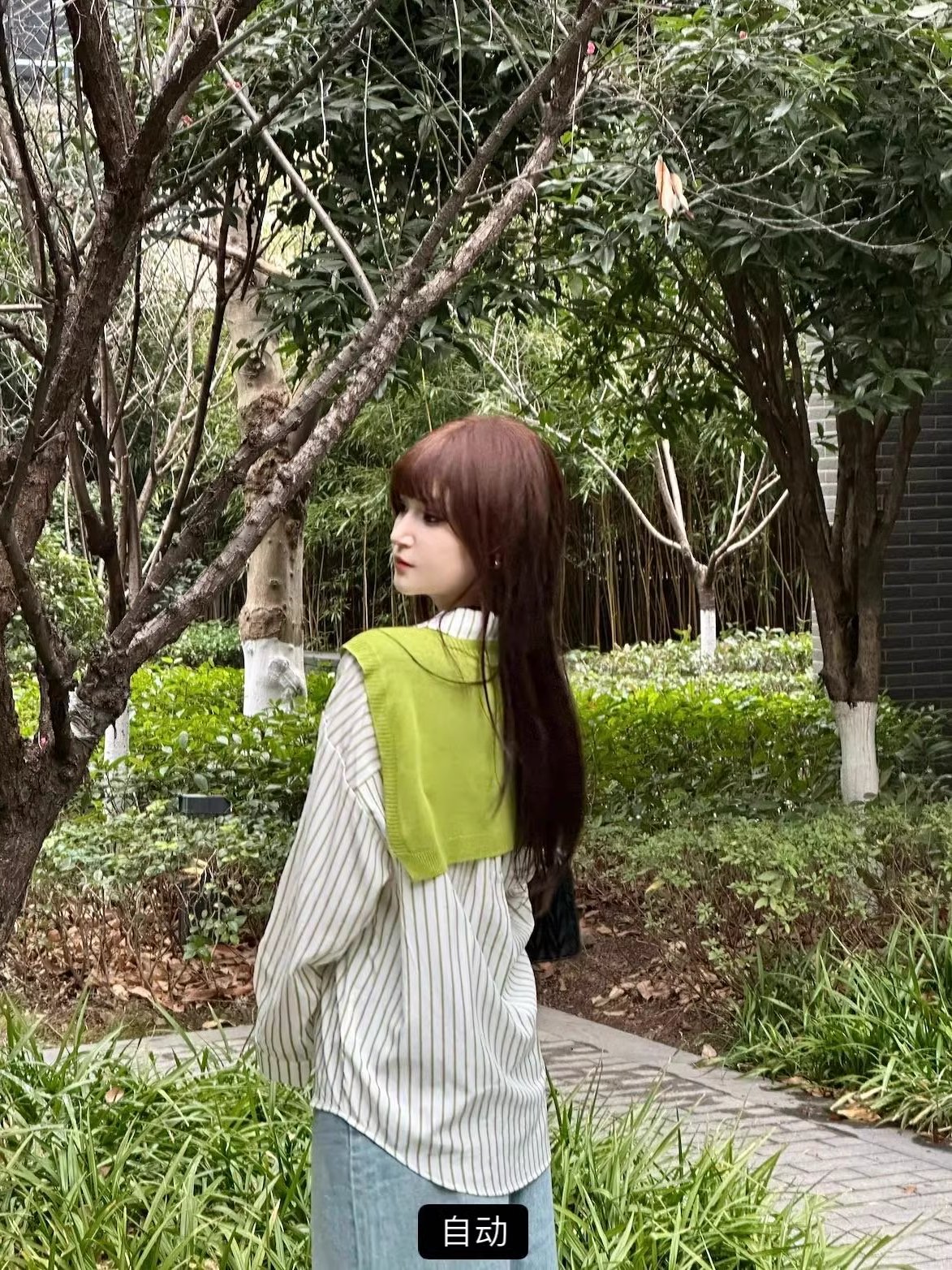 2件套条纹披肩衬衫