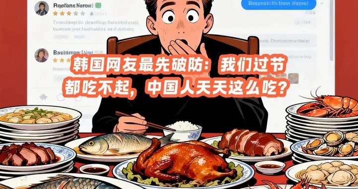 韩国网友最先破防：我们过节都吃不起，中国人天天这么吃？