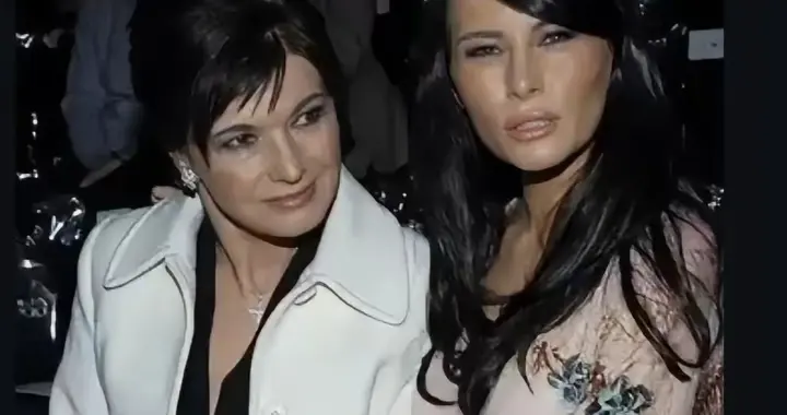 梅拉尼娅和母亲在一起的合影，照片拍摄于2001年左右