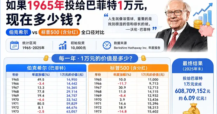 1965年投巴菲特1万，到2025年变成多少？数字惊人！