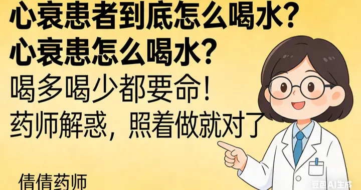 心衰患者到底怎么喝水？喝多喝少都要命！药师解惑，照着做就对了