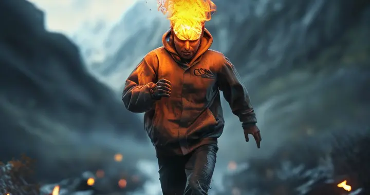 向前奔跑带着信仰的火苗闯过悬崖峭壁