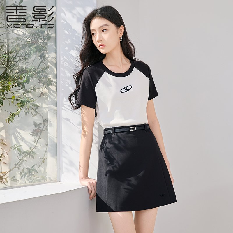 香影正肩t恤女短袖