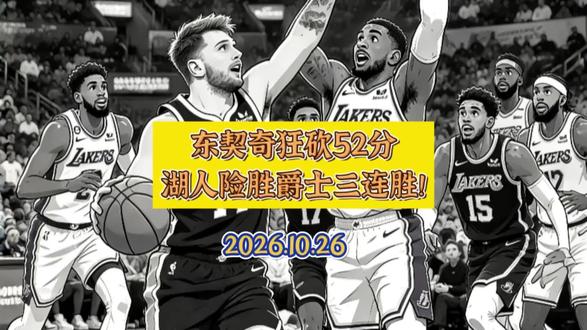 东契奇52分！湖人险胜爵士三连胜！