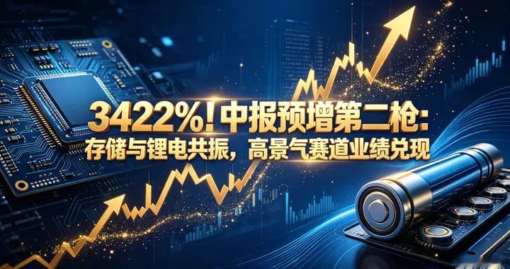 3422%！中报预增第二枪：存储与锂电共振，高景气赛道业绩兑现