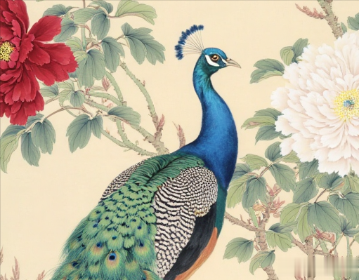 惊艳瞬间|中国画:锦羽生辉映丽芳，牡丹盛放韵悠长