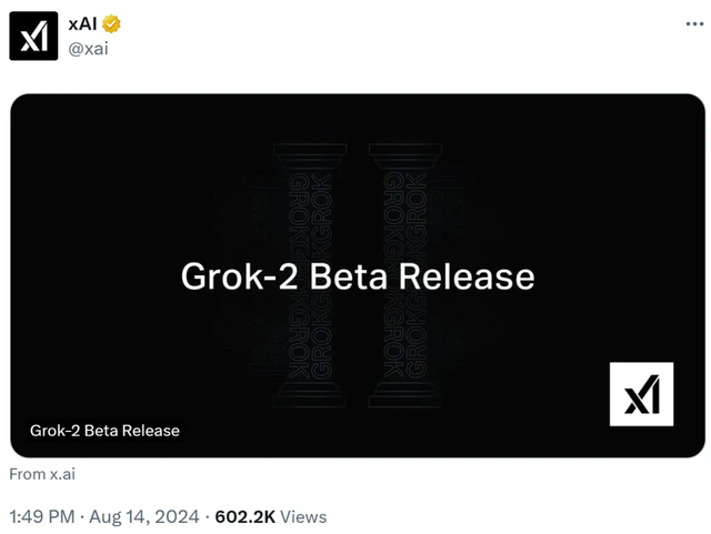 AI革命新突破 马斯克旗下xAI发布超强图识Grok2，匹敌GPT-4性能