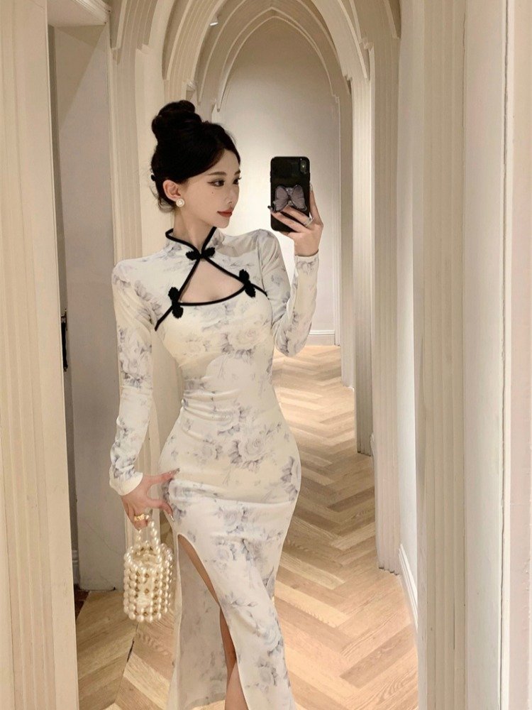 新中式国风改良旗袍连衣裙女早秋