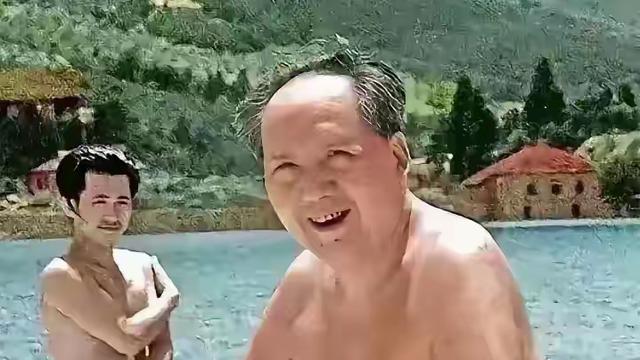 橙子看历史：罕见伟人游泳照曝光！73岁劈