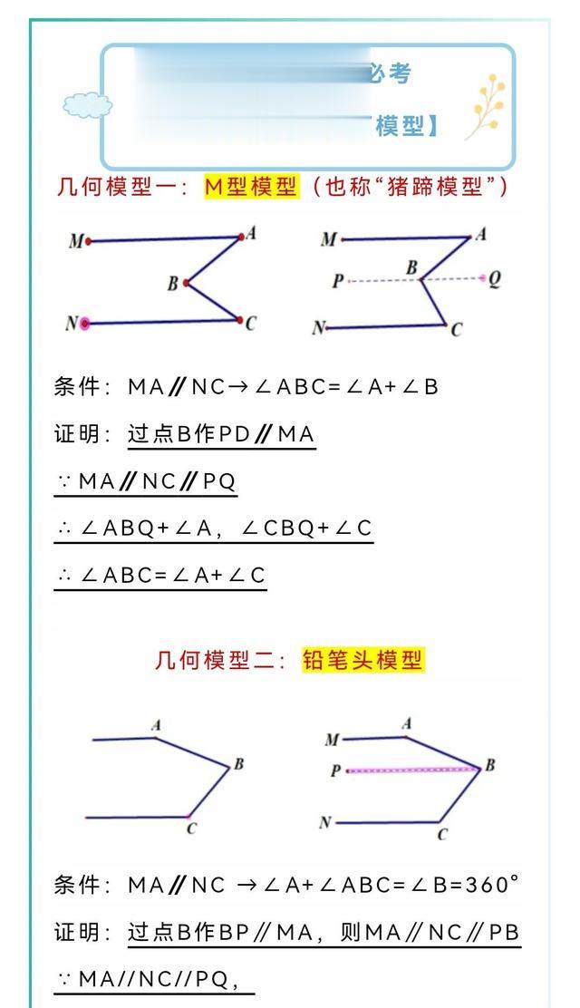 初一数学下册：月考必考题型【平行线相交线几何模型】专练