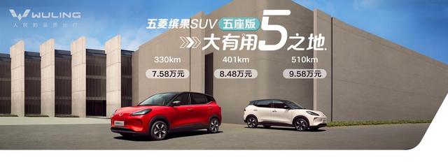 售价7.58万元起！五菱缤果SUV五座版缤纷上市