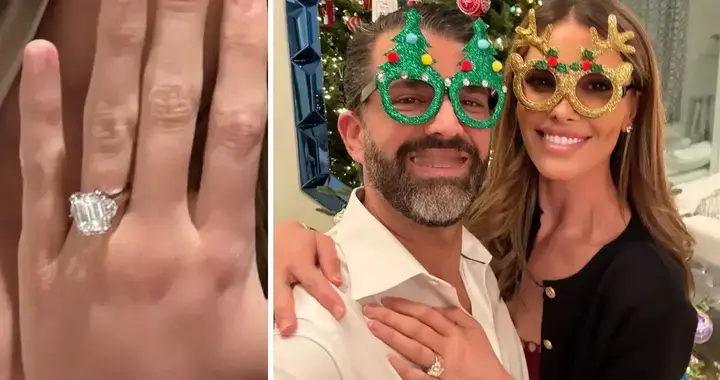 贝蒂娜钻戒亮眼，与小特朗秀恩爱；特朗普被大两岁的岳父当空气