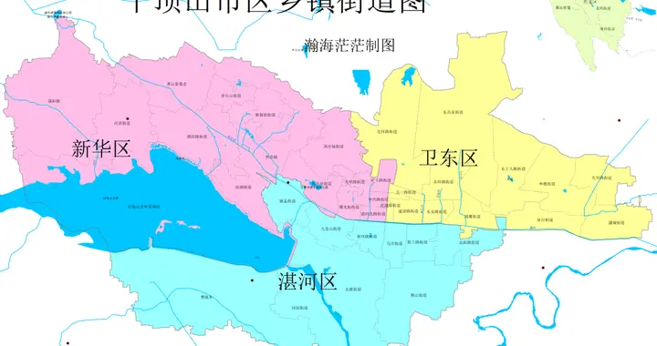平顶山市区市区乡镇街道地图，简图和海拔地图，文后附下载地址