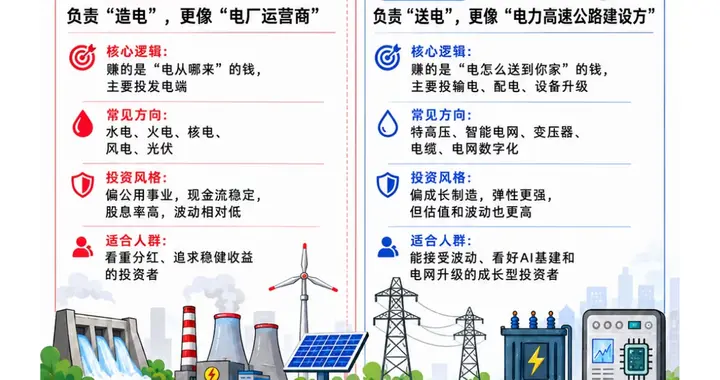 电力和电网，别再傻傻分不清！两个赛道逻辑完全不一样