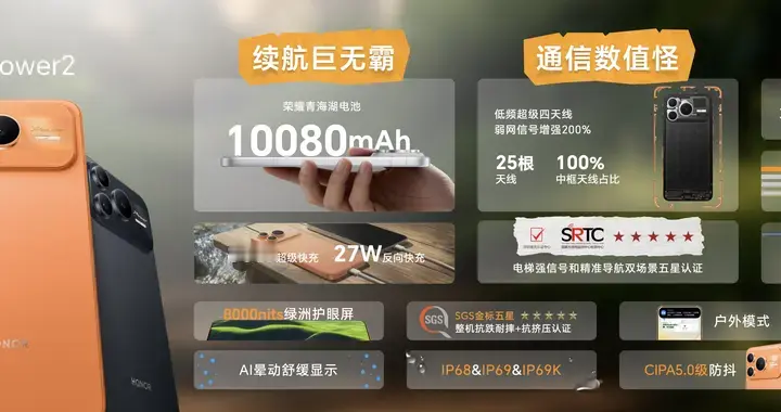 又来革命了，主打户外的轻旗舰荣耀Power2全面升级！