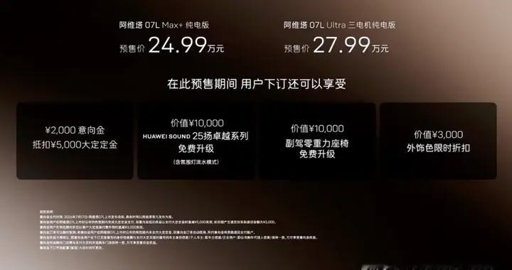 24.99万起标配华为乾崑ADS 5，阿维塔07L预售开启